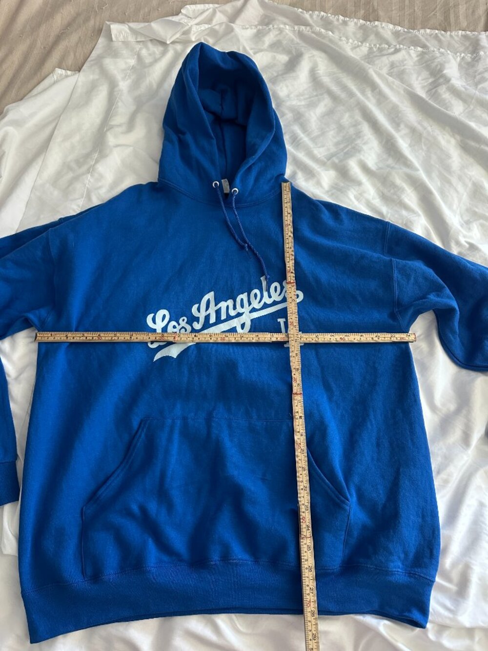 Los Angeles Dodgers LA Hoodie XL Blue Pullover MLB Baseball Fan Graphic - Picture 5 of 9